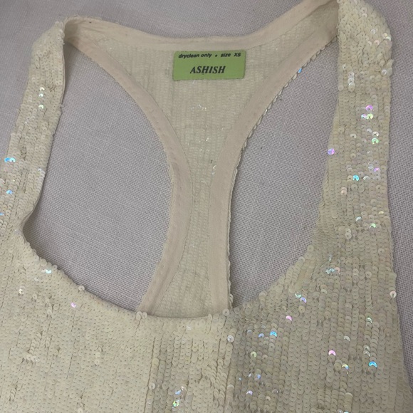 Ashish Cream Sequin Tank Top - Picture 3 of 4